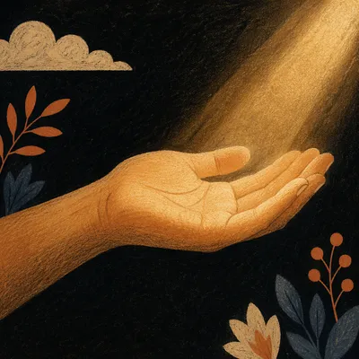 Open Hand Receiving Golden Sunlight