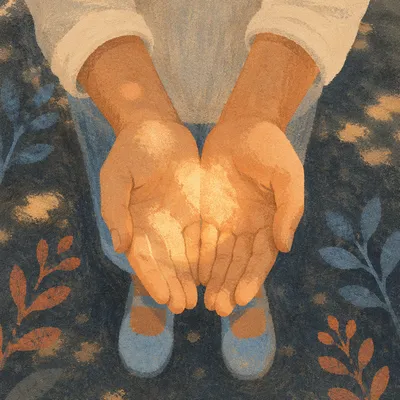 Open Hands Receiving Warm Sunlight