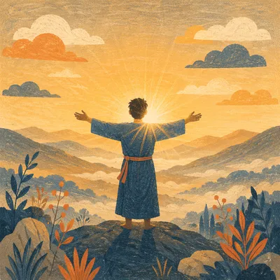 Grateful Open Hands at Sunrise