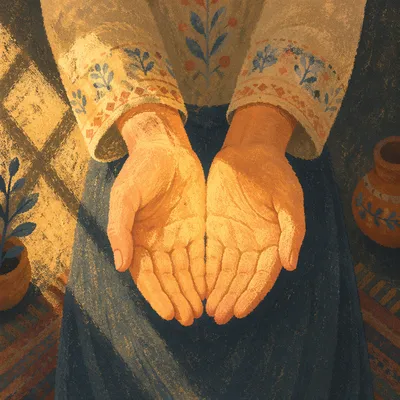 Open Hands Receiving Warm Sunlight