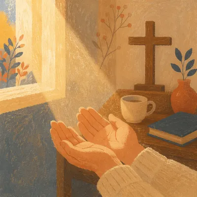 Open Hands Receiving Morning Sunlight