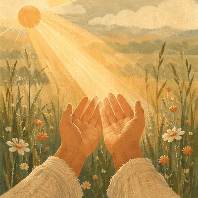 Open Hands Receiving Sunrise Gratitude