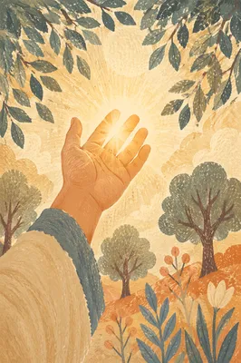 Open Hand Receiving Golden Sunlight
