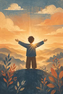 Grateful Open Hands at Golden Sunrise