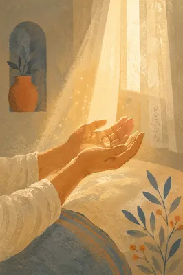 Open Hands in Morning Sunlight