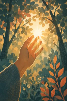 Open Hand Receiving Golden Sunlight