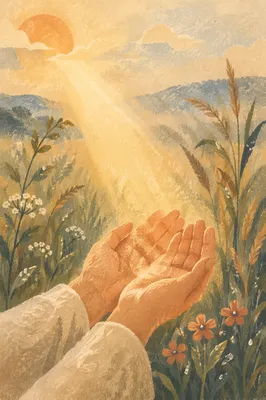 Open Hands Receiving Sunrise Gratitude