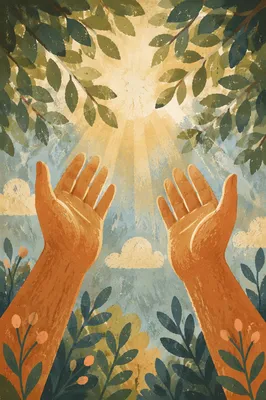 Open Hands Receiving Sunlit Gratitude
