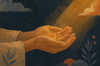 Open Hands Receiving Golden Sunlight