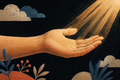 Open Hand Receiving Golden Sunlight