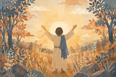 Grateful Hands Raised in Golden Meadow