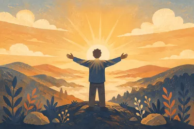 Gratitude at Sunrise with Open Hands