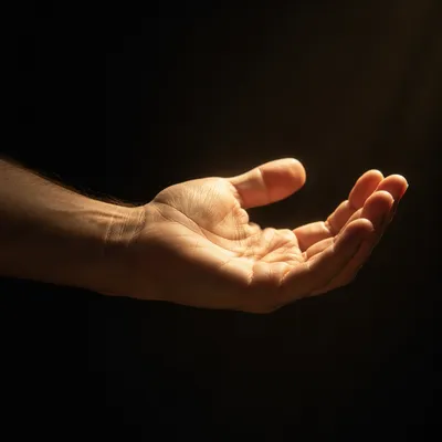 Open Hand Receiving Golden Sunlight