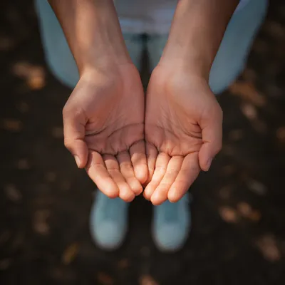 Open Hands Receiving Warm Sunlight