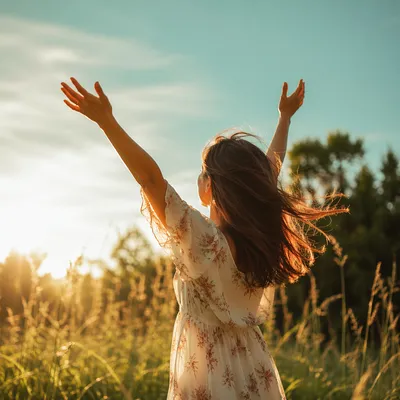 Grateful Open Hands in Golden Meadow