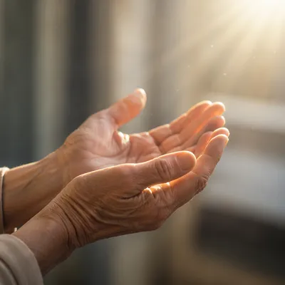 Open Hands Receiving Morning Light