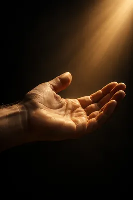 Open Hand Receiving Golden Sunlight