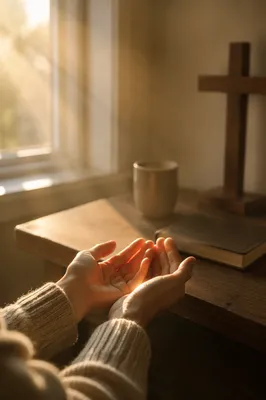 Grateful Open Hands Receiving Morning Light