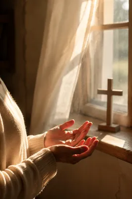Open Hands Receiving Morning Sunlight