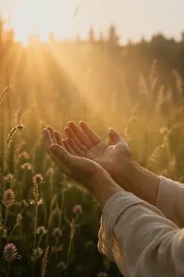 Open Hands Receiving Sunrise Gratitude