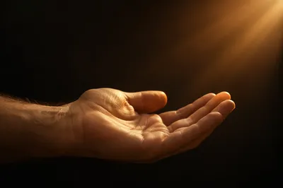 Open Hand Receiving Golden Sunlight