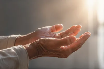 Grateful Open Hands Receiving Morning Light