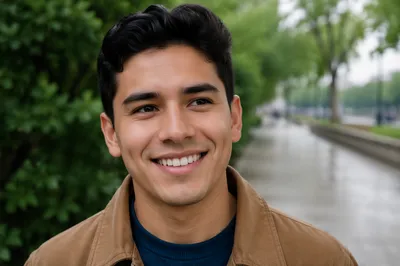 Happy Young Man Outdoor Close Up