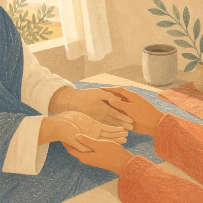 Gentle Healing Hands in Morning Light