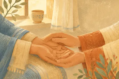 Gentle Healing Hands in Morning Light