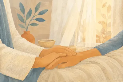 Gentle Healing Hands in Morning Light
