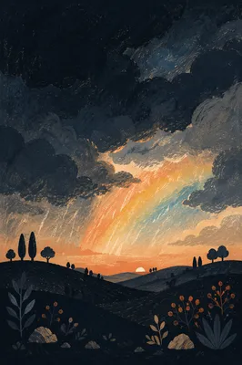 Hopeful Sunrise Over Clearing Storm Hills
