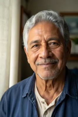 Hopeful Elderly Man by Soft Window