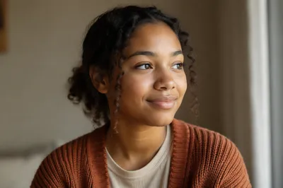 Hopeful Teenage Girl Close Up Portrait