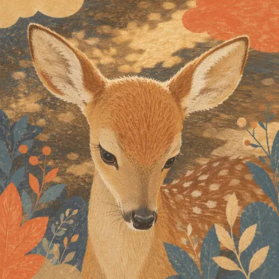 Humble Deer in Gentle Woodland Light