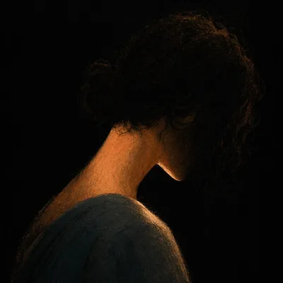 Bowed Head in Gentle Shadow