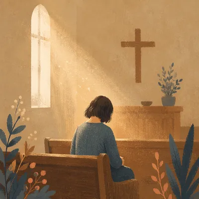 Humble Prayer in Gentle Chapel Light