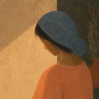 Humble Bowed Head in Gentle Morning Light