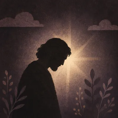 Humble Bowed Silhouette in Gentle Light