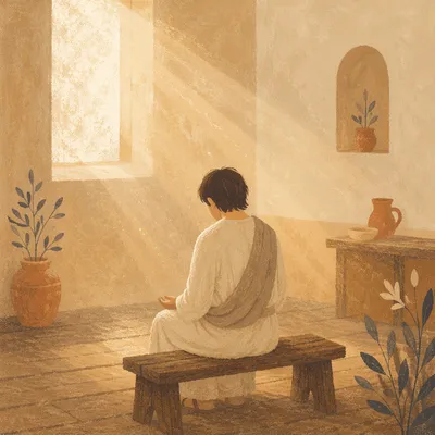 Humble Prayer in Gentle Chapel Light