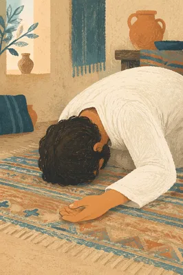 Humble Prayer on Woven Rug