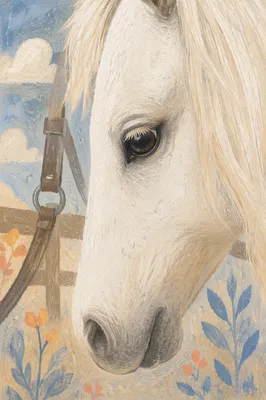Humble White Horse in Gentle Morning Light