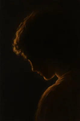 Bowed Head in Gentle Golden Light