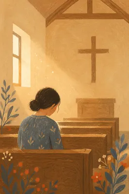 Humble Prayer in Morning Chapel Light