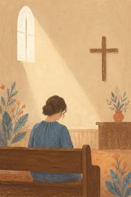 Humble Prayer in Gentle Chapel Light