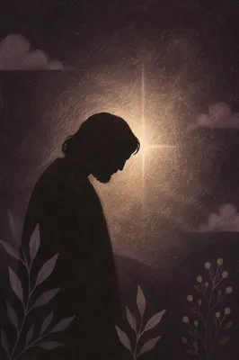 Humble Bowed Silhouette in Gentle Light