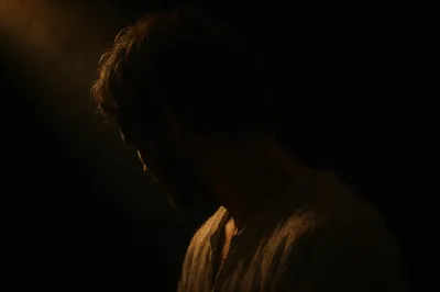 Gentle Light on Bowed Humble Portrait