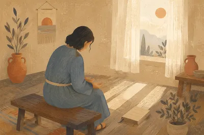 Humble Prayer in Gentle Morning Light