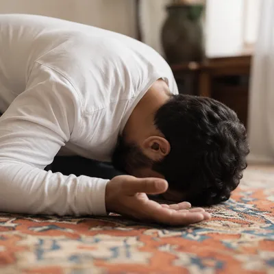 Humble Prayer on Woven Rug