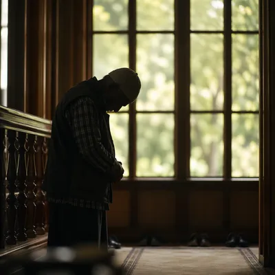 Humble Elder Bowed in Gentle Light