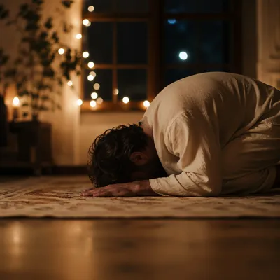 Humble Prayer in Gentle Evening Light